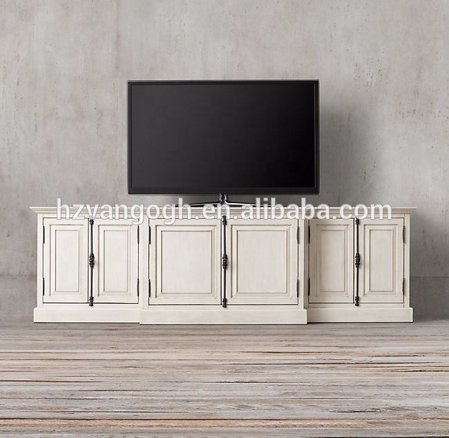 Furniture Tv Stand Cabinet Design Reclaimed Oak Wood 6 Drawers Storage Classic Wooden Cabinet Wooden Hut Living Room Cabinet