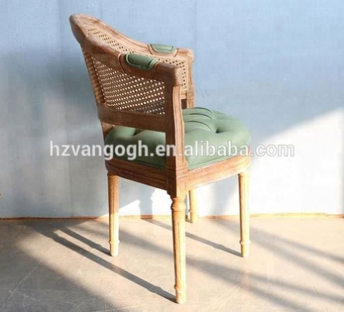 American country dinning room furniture antique upholstered vintage rattan wood dinning chairs with arms