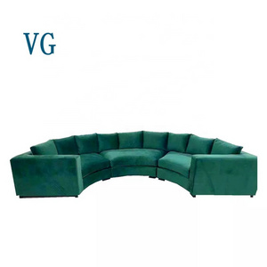 Fashionable and popular living room sofa simple design velvet fabric oak wood furniture sofa