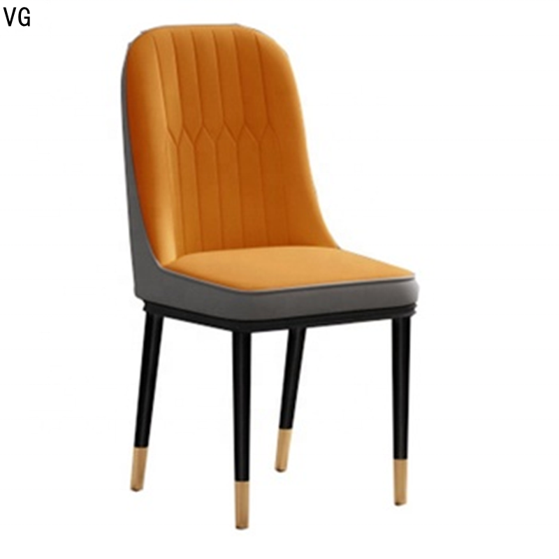 Modern dining room  lounge chair metal black leg chair fabric upholstered living room chairs