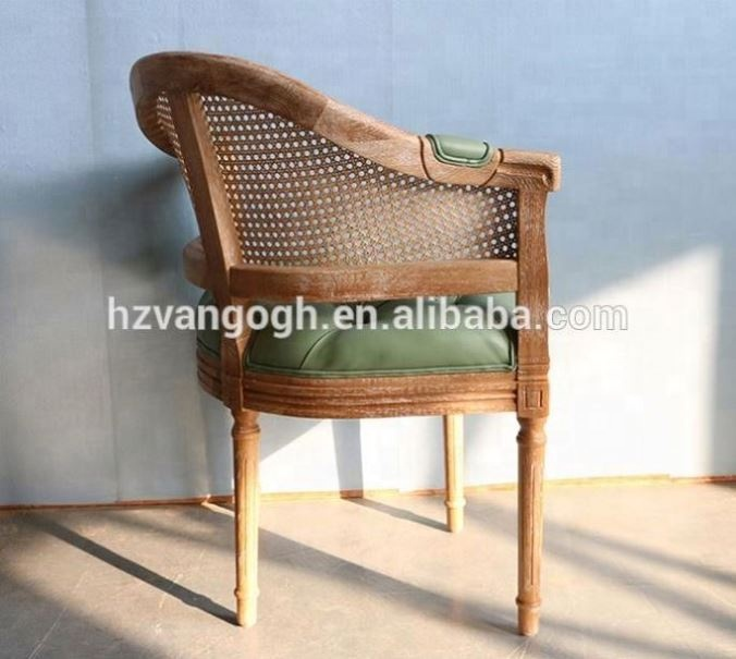 American country dinning room furniture antique upholstered vintage rattan wood dinning chairs with arms