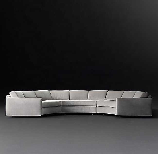 Modern half moon circle curved sofa furniture living room sofa design luxury velvet sofas