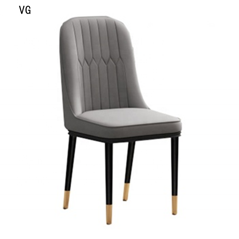 Modern dining room  lounge chair metal black leg chair fabric upholstered living room chairs