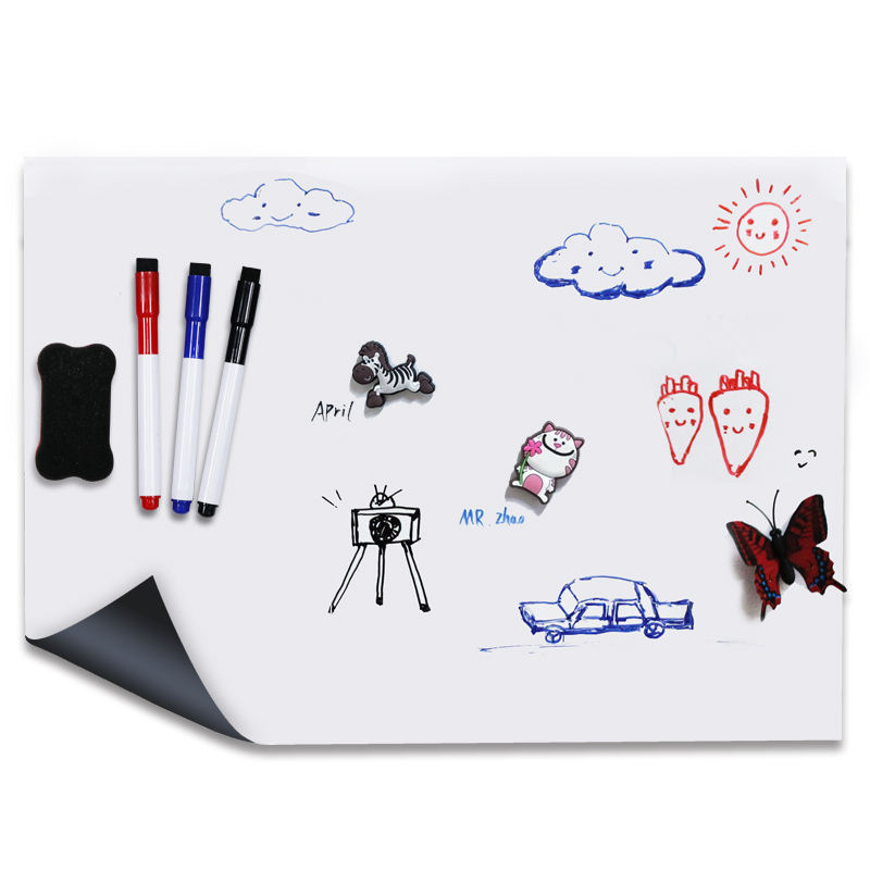 Customizable Self Adhesive Dry Erase Magnet Rolled Soft Magnetic White Wall Stickers White Wall Stickers