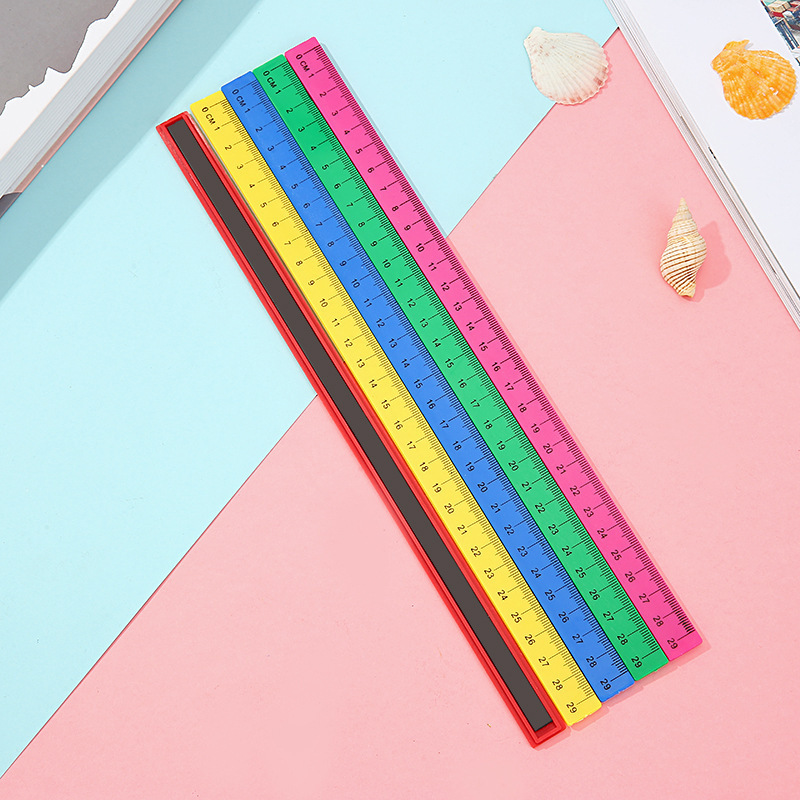 School Scale 15Cm  Mini Magic magnet Gold Flexible Straight  Ruler reglas Custom Plastic Sticker magnetic Ruler