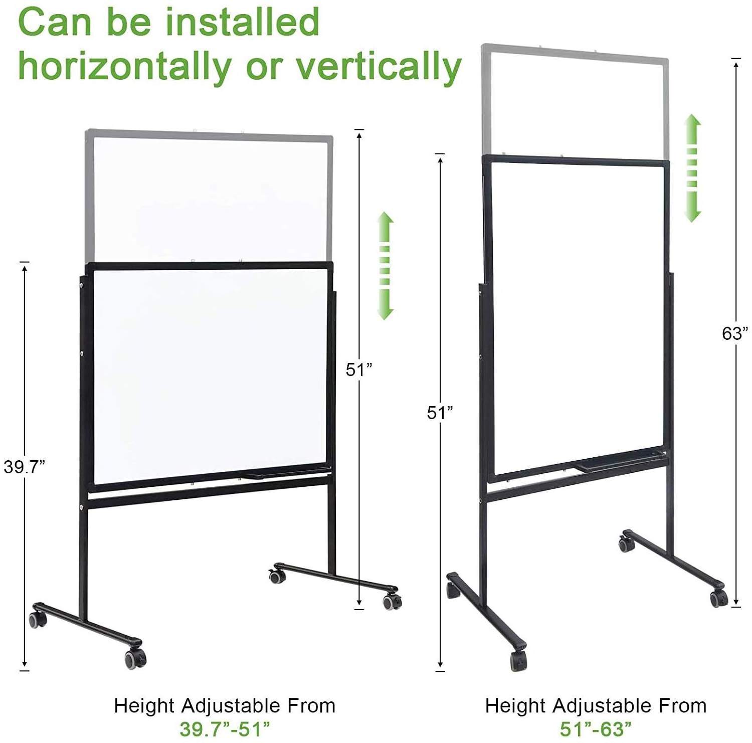 Customized Mobile Double Sided Standing Mobile Magnetic Whiteboard Easel School Dry Wiping Magnetic Whiteboard