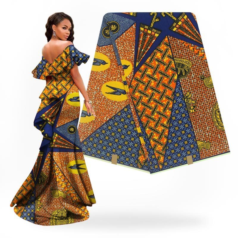 Wholesale Colorful Real Wax Print Fabric Ankara Kitenge Material 100% Cotton Print Fabric for Women Clothing