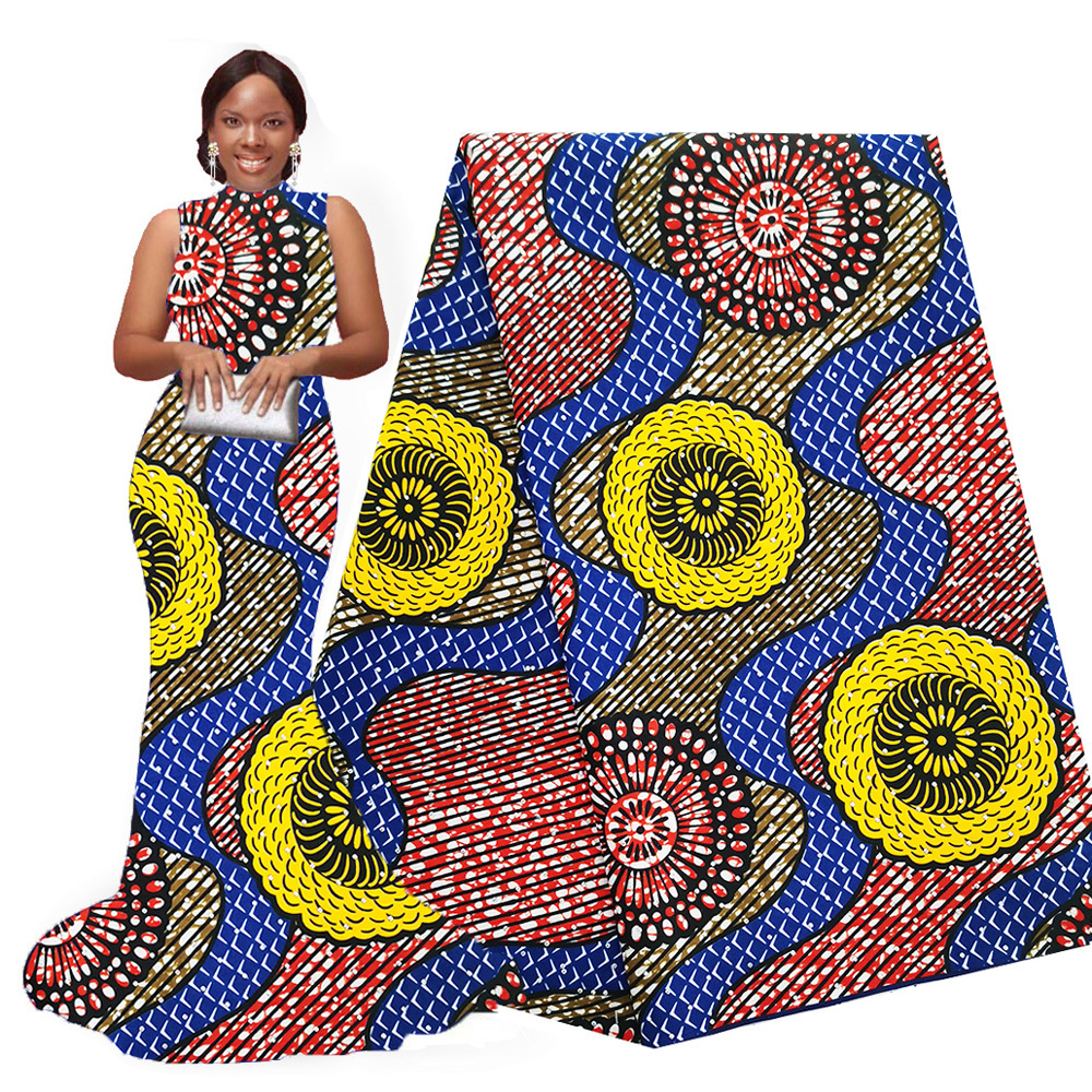 Wholesale Colorful Real Wax Print Fabric Ankara Kitenge Material 100% Cotton Print Fabric for Women Clothing