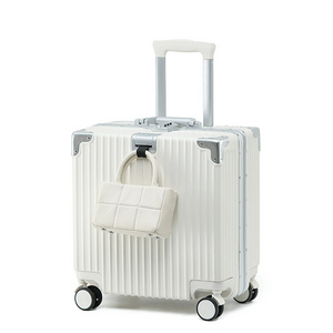 Hot small aluminum travel luggage luxury luggage bags cabin carry-on trolley with wheels luggage