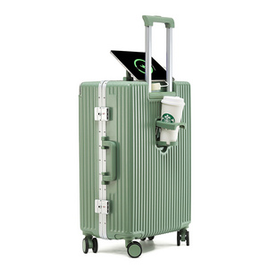 Fashion frame suitcase Aluminum rod suitcase Large capacity green aluminum hand luggage