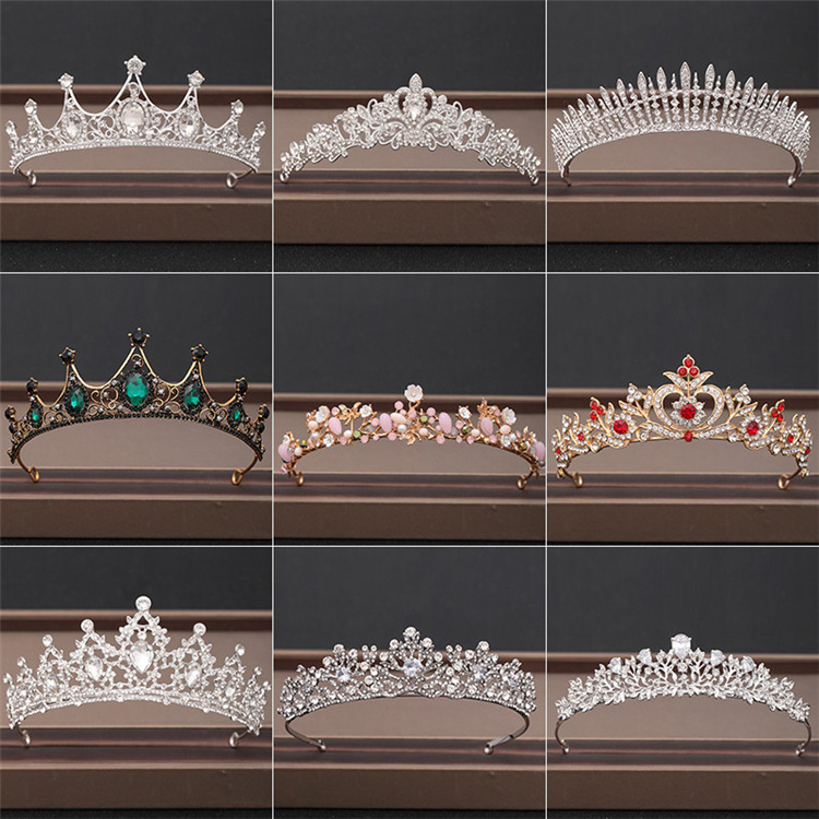 Mix Design Wholesale Bridal Wedding Rhinestone Crowns And Cheap Prices Crystal Metal Crown Tiaras In Bulk Bridal Accessories