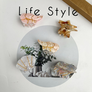 Shell shrimp conch star acetate Cartoon Marine Animal Shark Hair Claw Clip for woman hair Accessory wholesale custom