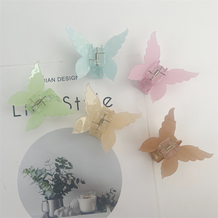 Fashion Trending Fashion Designer 6CM Butterfly Shape Acetate Hair Claw Clips Non Slip Small Hair Accessories Women Girls