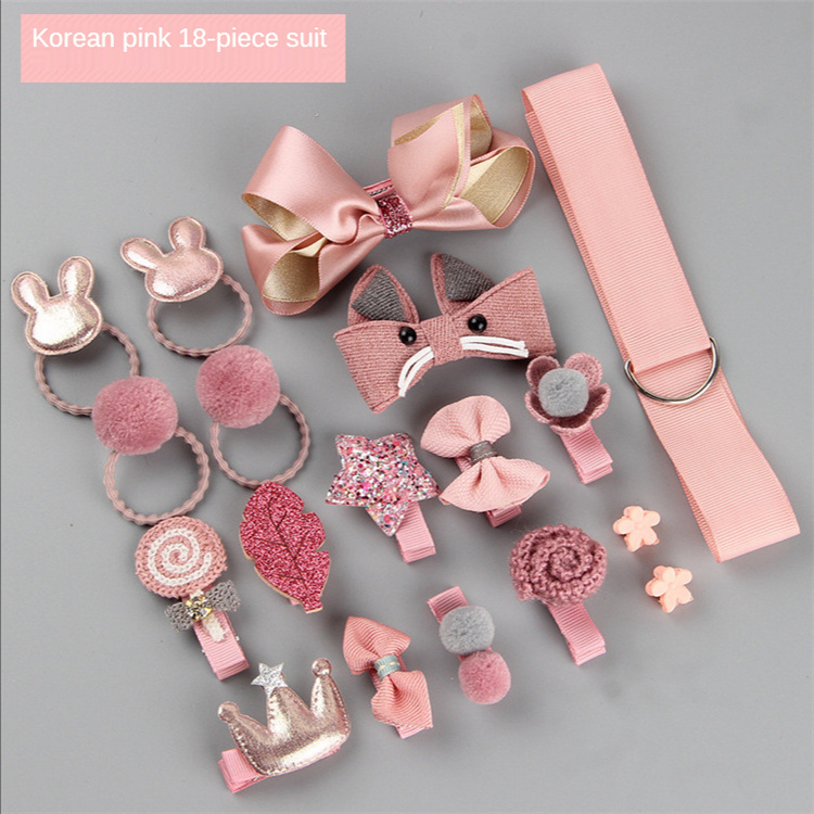 Hair clip set Cute Hair Accessories Girl cartoon headwear Bow Flower animal Hairpin hair ring Kids Accessories