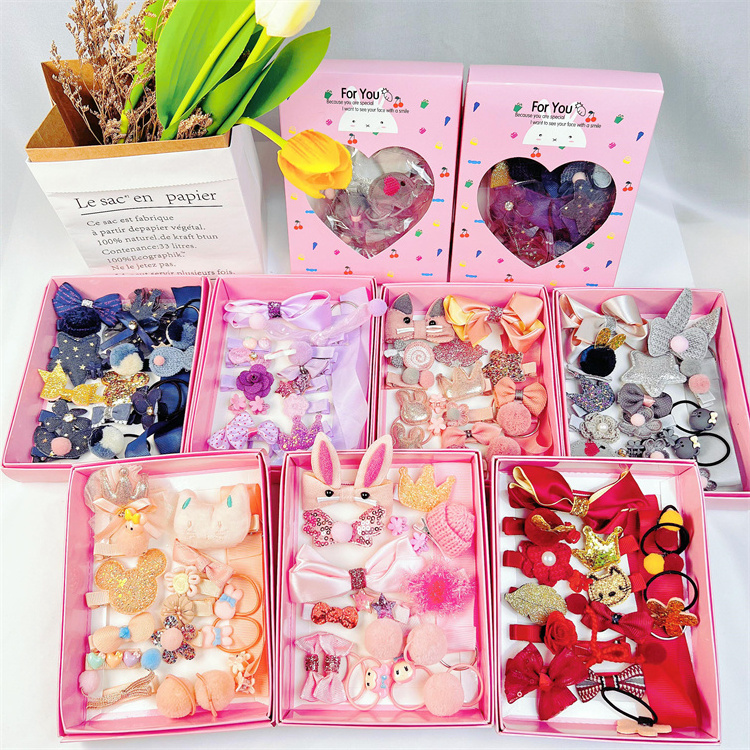 Hair clip set Cute Hair Accessories Girl cartoon headwear Bow Flower animal Hairpin hair ring Kids Accessories