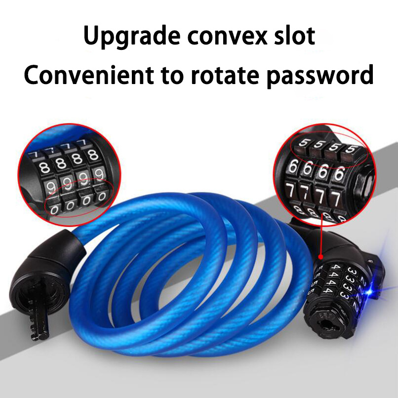 Combination Bike Anti-theft 4 Digital Code Bike Lock High Security Adjustable Cable Lock