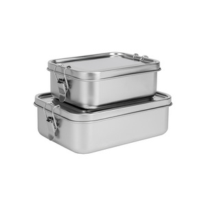 Eco-friendly Airtight Reusable Snack Storage 316 304 Stainless Steel Food Container