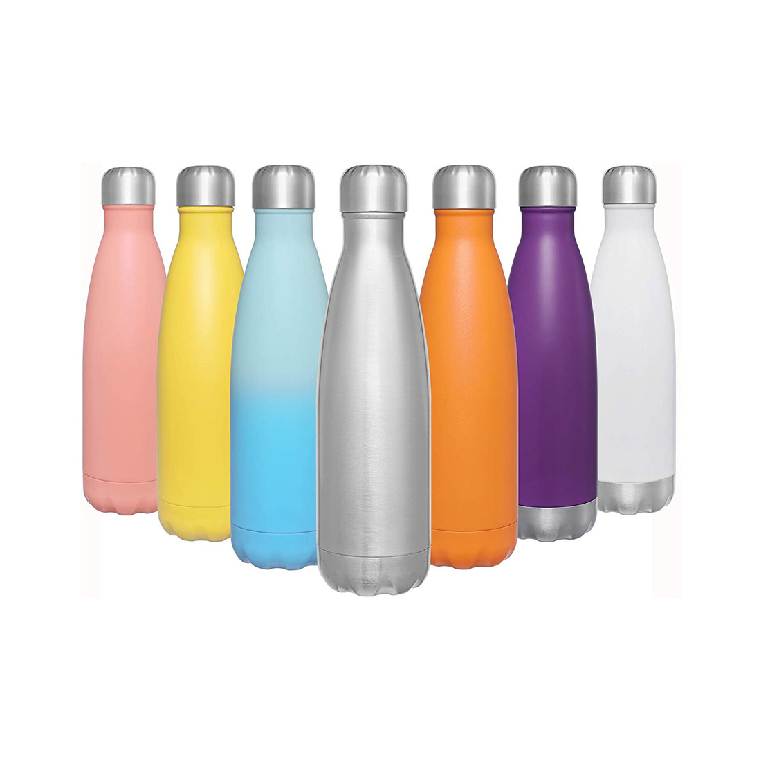 Sport Bottle with New Wide Handle Straw Lid Wide Mouth Vacuum Insulated 18/8 Stainless Steel sports water bottle 32oz Gradient