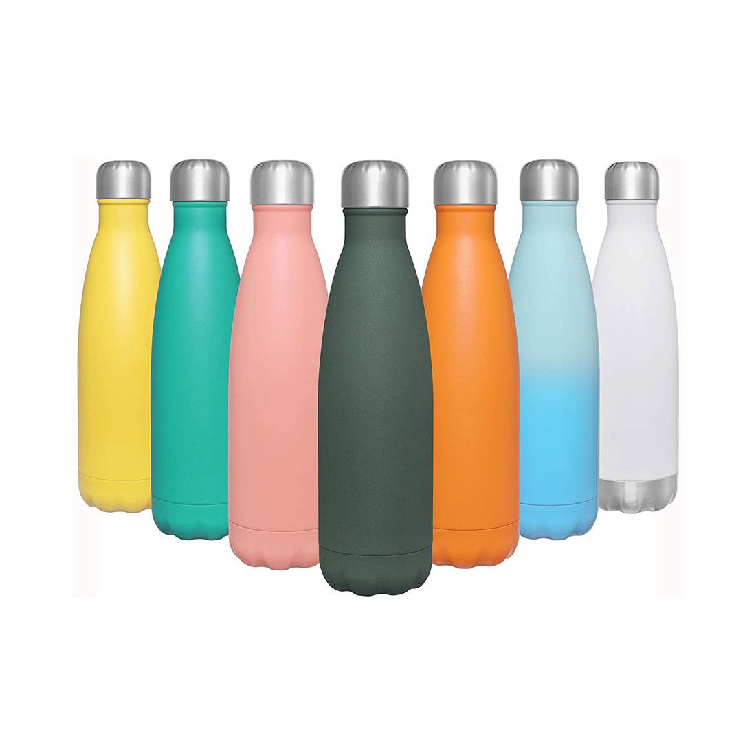 Sport Bottle with New Wide Handle Straw Lid Wide Mouth Vacuum Insulated 18/8 Stainless Steel sports water bottle 32oz Gradient