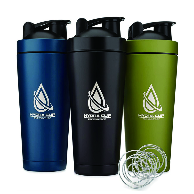 Shaker Bottle 26oz Stainless Steel Insulated Water Bottle Protein Mixing cup