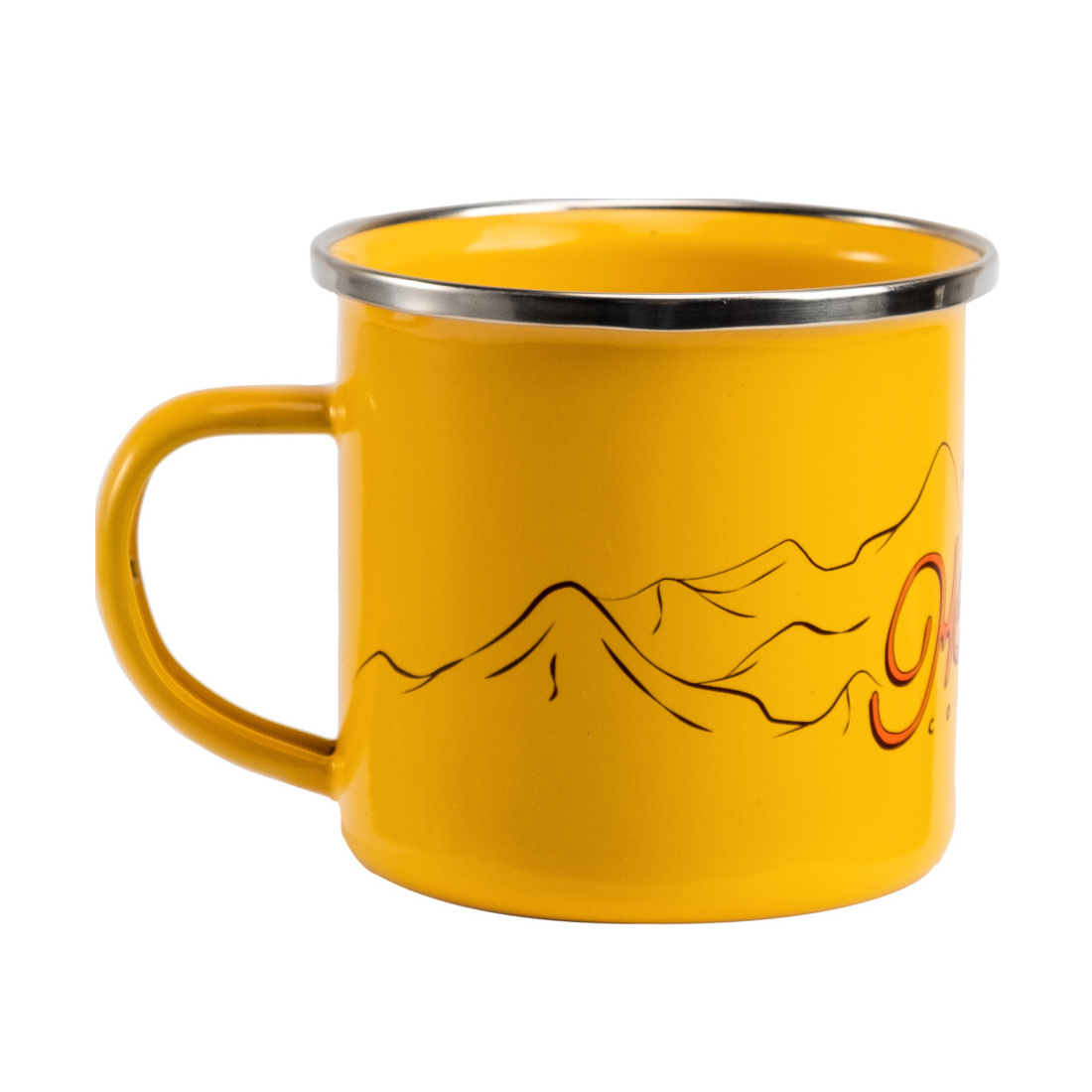 Custom Logo Printed Sublimation Metal Enamel Camping Coffee Mug Tea Cup With Handle