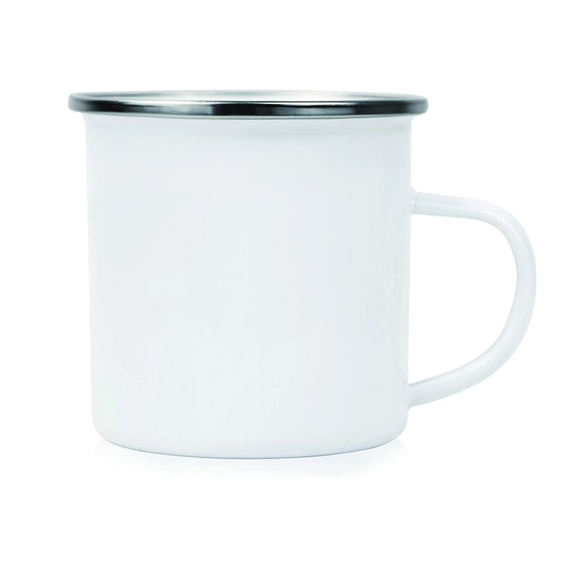 NO MOQ In Stock 12oz Sublimation Blanks Custom White Enamel Cups For Mother's Day Father's Day