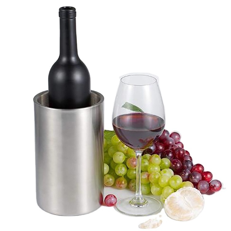 Custom stainless steel high quality double wall insulated wine and beer cooler ice bucket