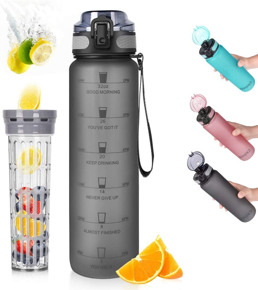 New fashion BPA-free outdoor tritan motivational fitness sports drinking bottle water bottle with fruit infuser