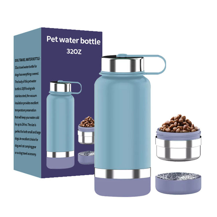 custom Stainless Steel Insulated 33 Ounce liter Pet Bowl dog water bottle