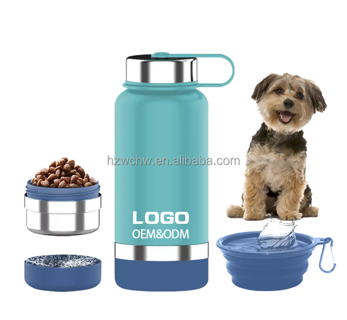 custom Stainless Steel Insulated 33 Ounce liter Pet Bowl dog water bottle