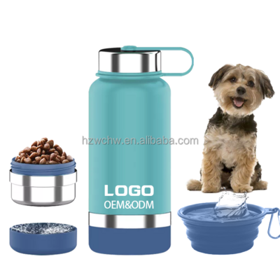 custom Stainless Steel Insulated 33 Ounce liter Pet Bowl dog water bottle