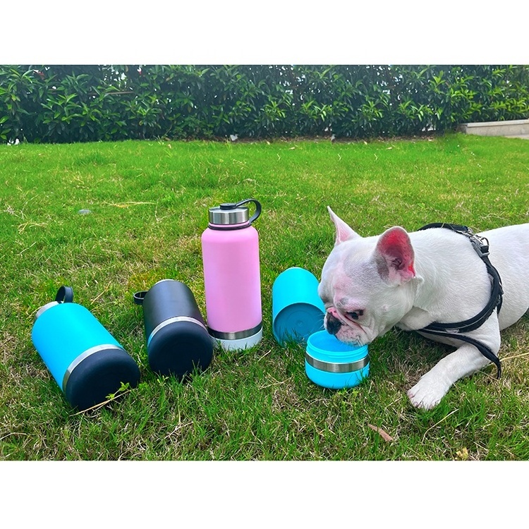 Top Seller Stainless Steel Outdoor Travel Pet Bottles Dog Water Bottle Dispenser Dog Water bowl