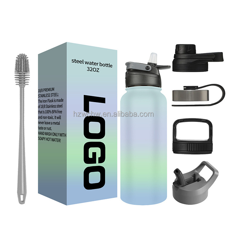 New Arrival 32oz Double Wall Gym Iron Vacuum Flask Insulated Stainless Steel Water Bottle With Handle