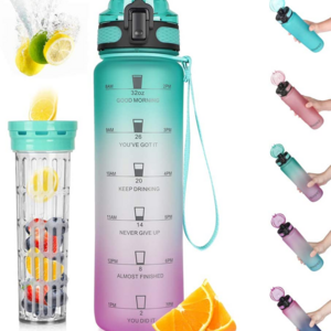 New fashion BPA-free outdoor tritan motivational fitness sports drinking bottle water bottle with fruit infuser