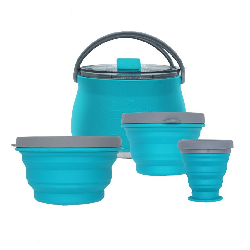 Newest Product Outdoor Camping Foldable Travel Kitchen Tools Outdoor Camping Heating Water Cooking Silicone Pot