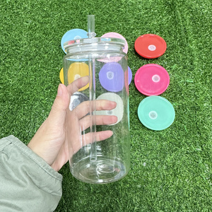 US warehouse Recyclable 16oz plastic acrylic beer soda can clear transparent cold and hot drinks beer coffee mug can cup for kid