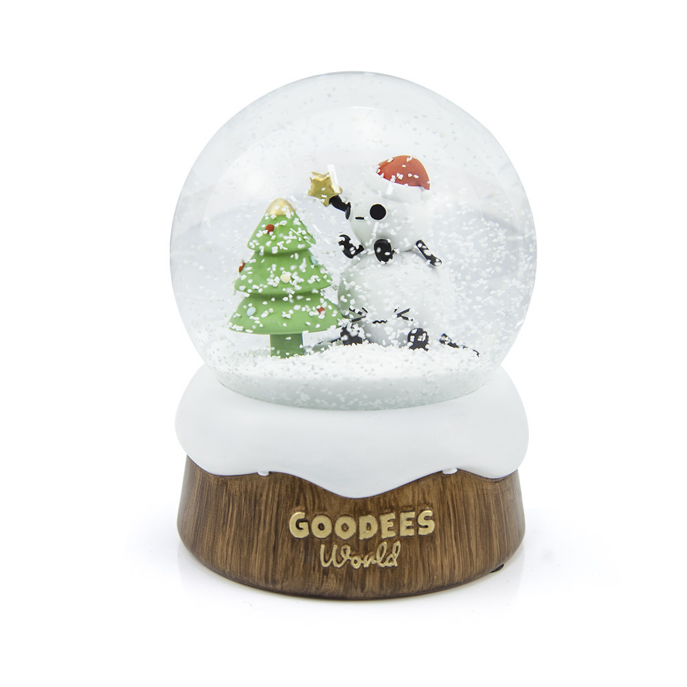 Custom 80 100 150mm 3d Design Souvenirs Gift Wooden Base Christmas Tree Snowman Snow Ball Custom Snow Globes/Snow Globe