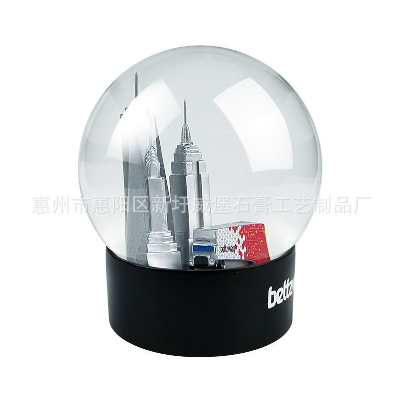 100mm Building Snow Glass Easter Luxury Ornament Souvenir Kit Gift Resin Glitter Snow Ball/Snowball/Custom Snow Globes