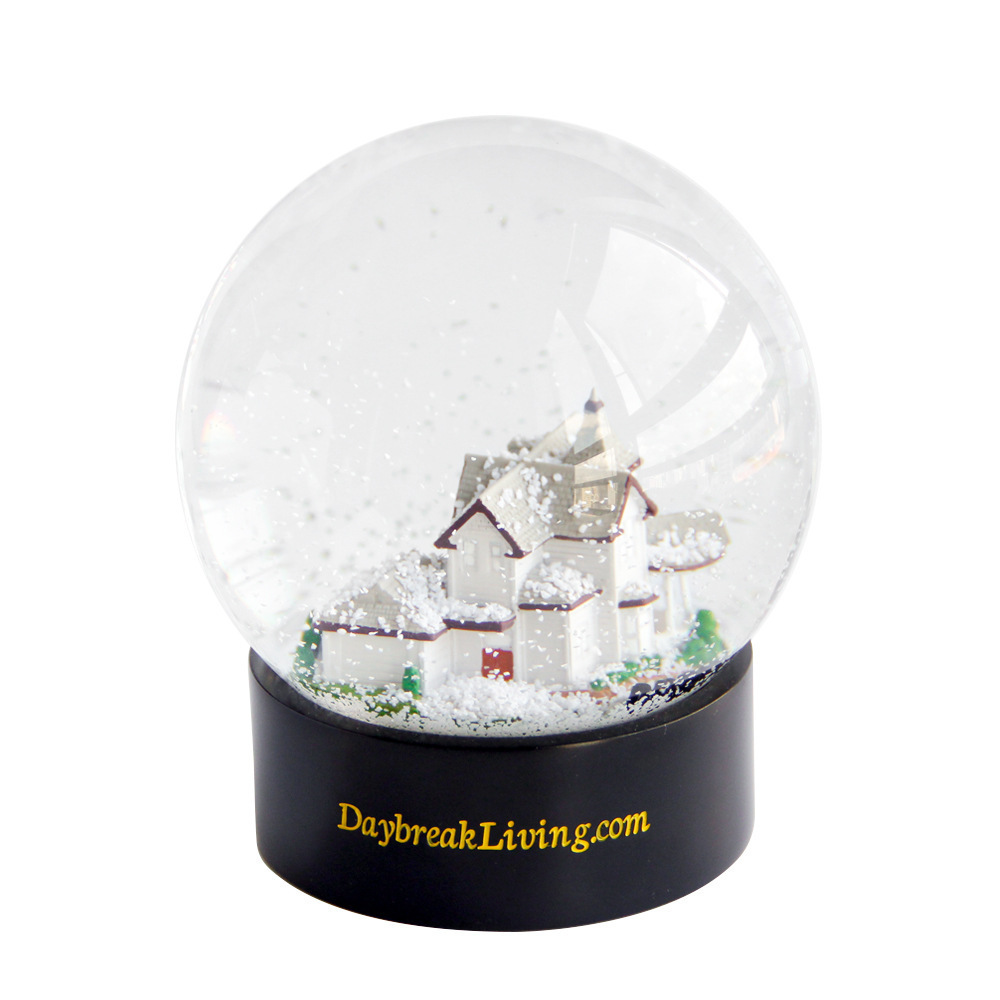 120mm Real Estate Luxury Ornament Souvenir Kit Gift Resin Glitter Snow Ball/Snowball/Custom Snow Globes