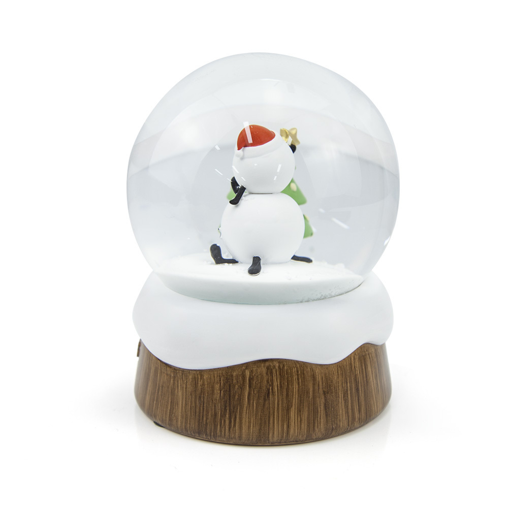 Custom 80 100 150mm 3d Design Souvenirs Gift Wooden Base Christmas Tree Snowman Snow Ball Custom Snow Globes/Snow Globe