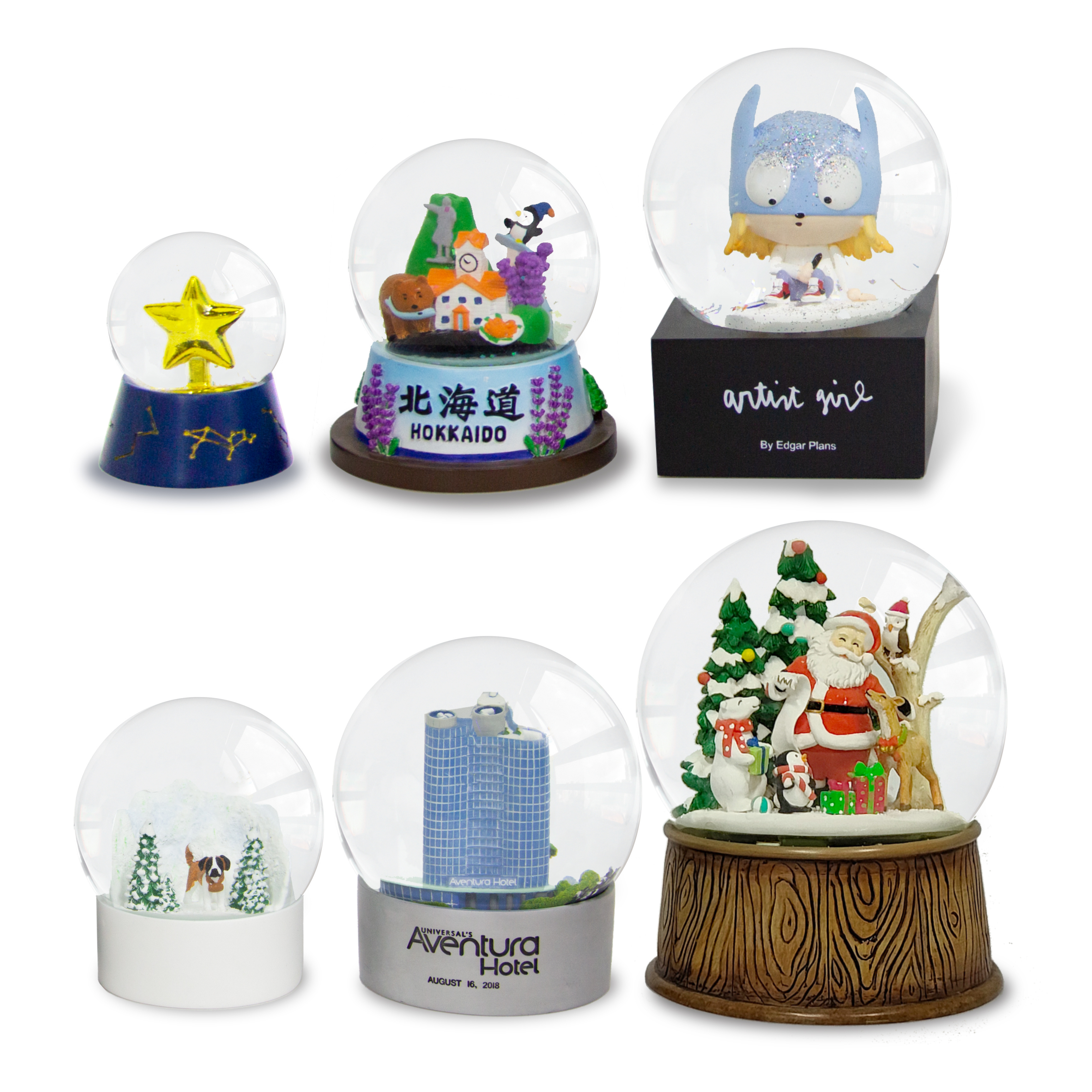 Custom 45 65 80 100 120 150 200mm Resin Craft Souvenirs Gift Luxury Ornament Snow Ball Custom Snow Globes/Snow Globe