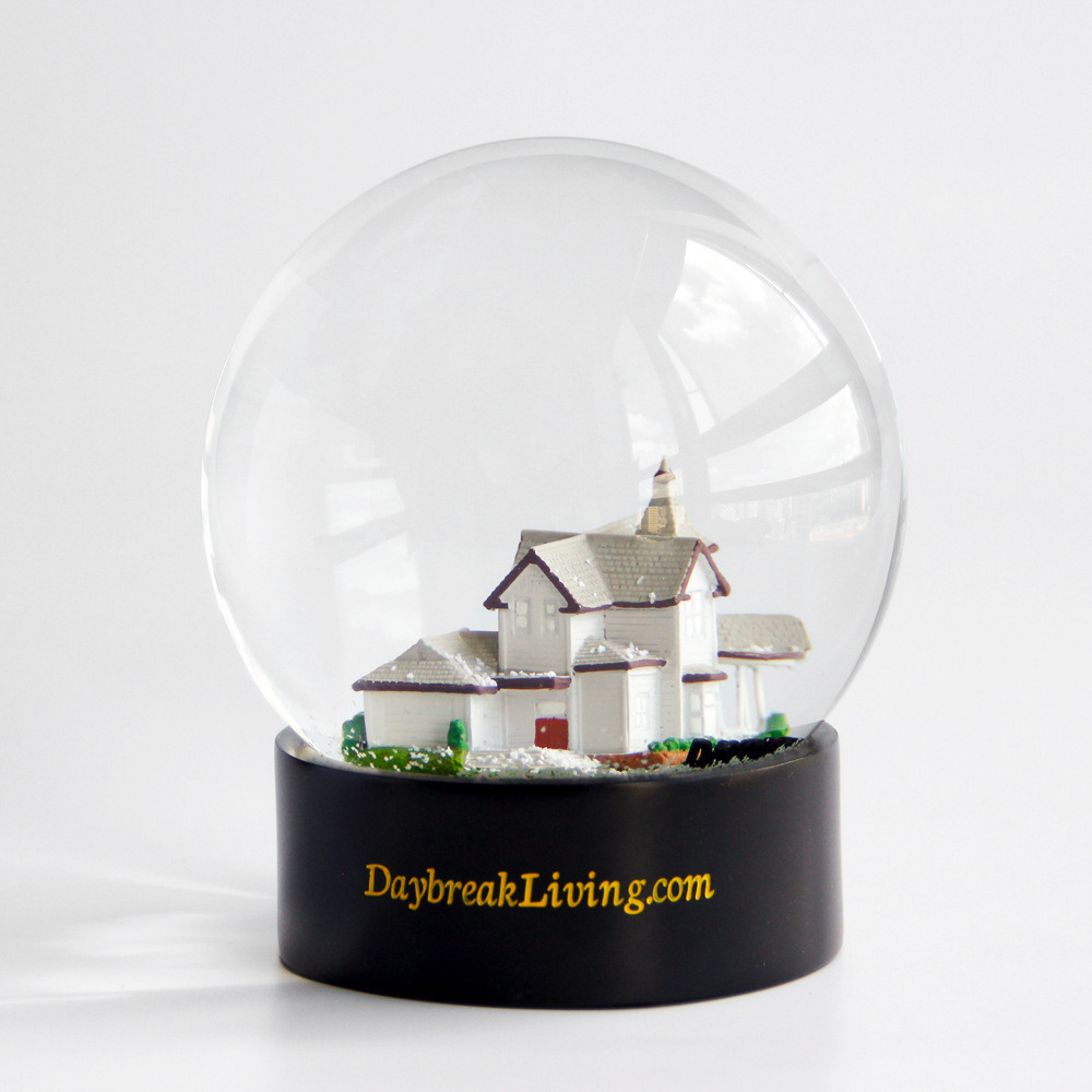 120 mm immobilier Ornement de luxe Kit souvenir cadeau Resin Snow Snow Ball / Snowball / Custom Snow Globes