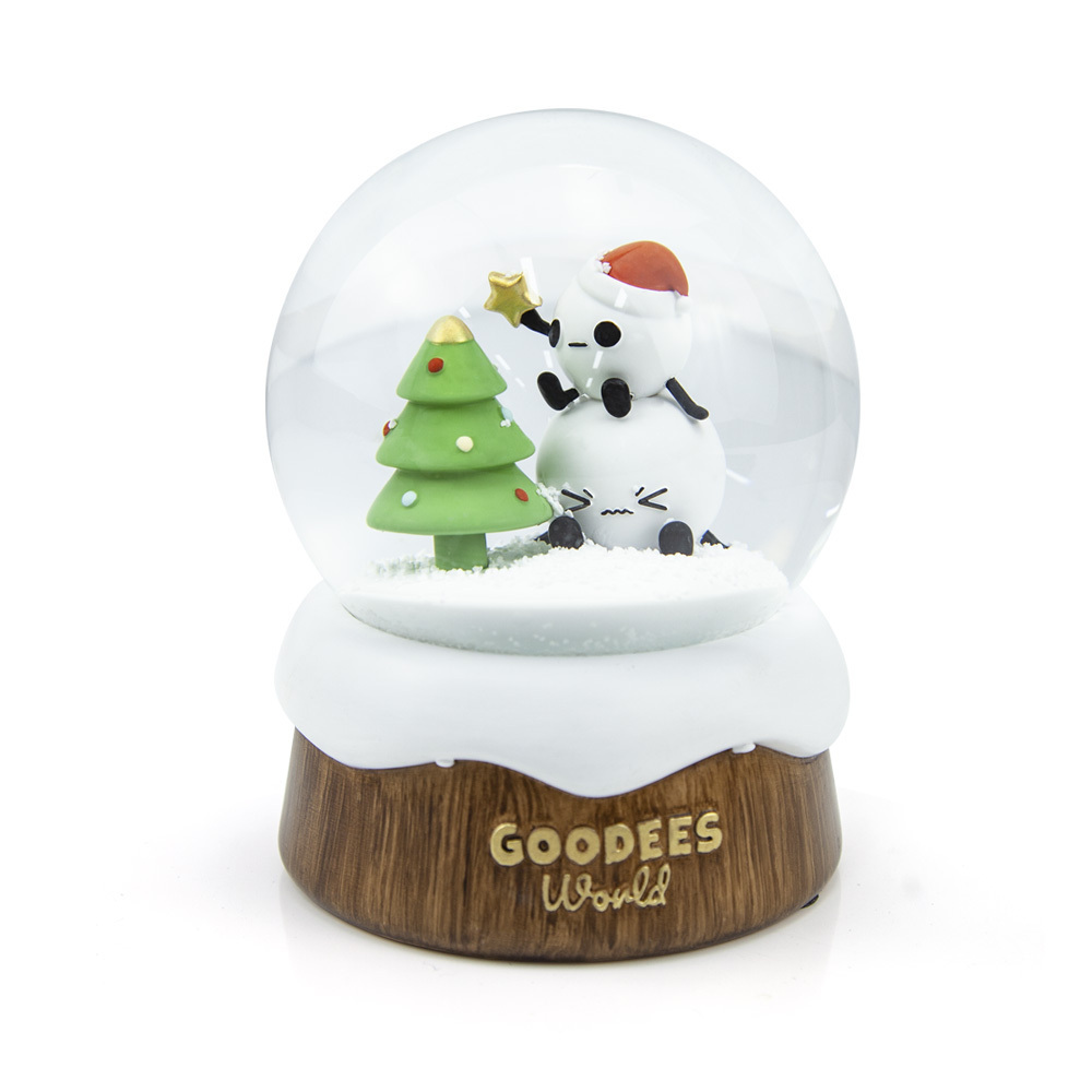 Custom 80 100 150mm 3d Design Souvenirs Gift Wooden Base Christmas Tree Snowman Snow Ball Custom Snow Globes/Snow Globe