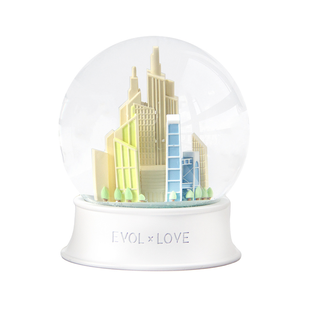 Custom White Base 80mm 100mm 120mm Gift Snowball Souvenirs Ornament Snow Ball Gift Custom Snow Globes/Snow Globe