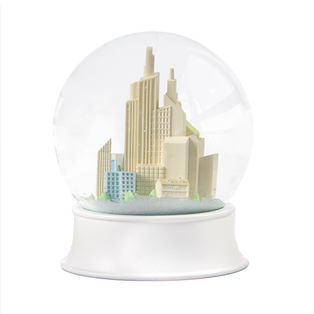 Custom White Base 80mm 100mm 120mm Gift Snowball Souvenirs Ornament Snow Ball Gift Custom Snow Globes/Snow Globe