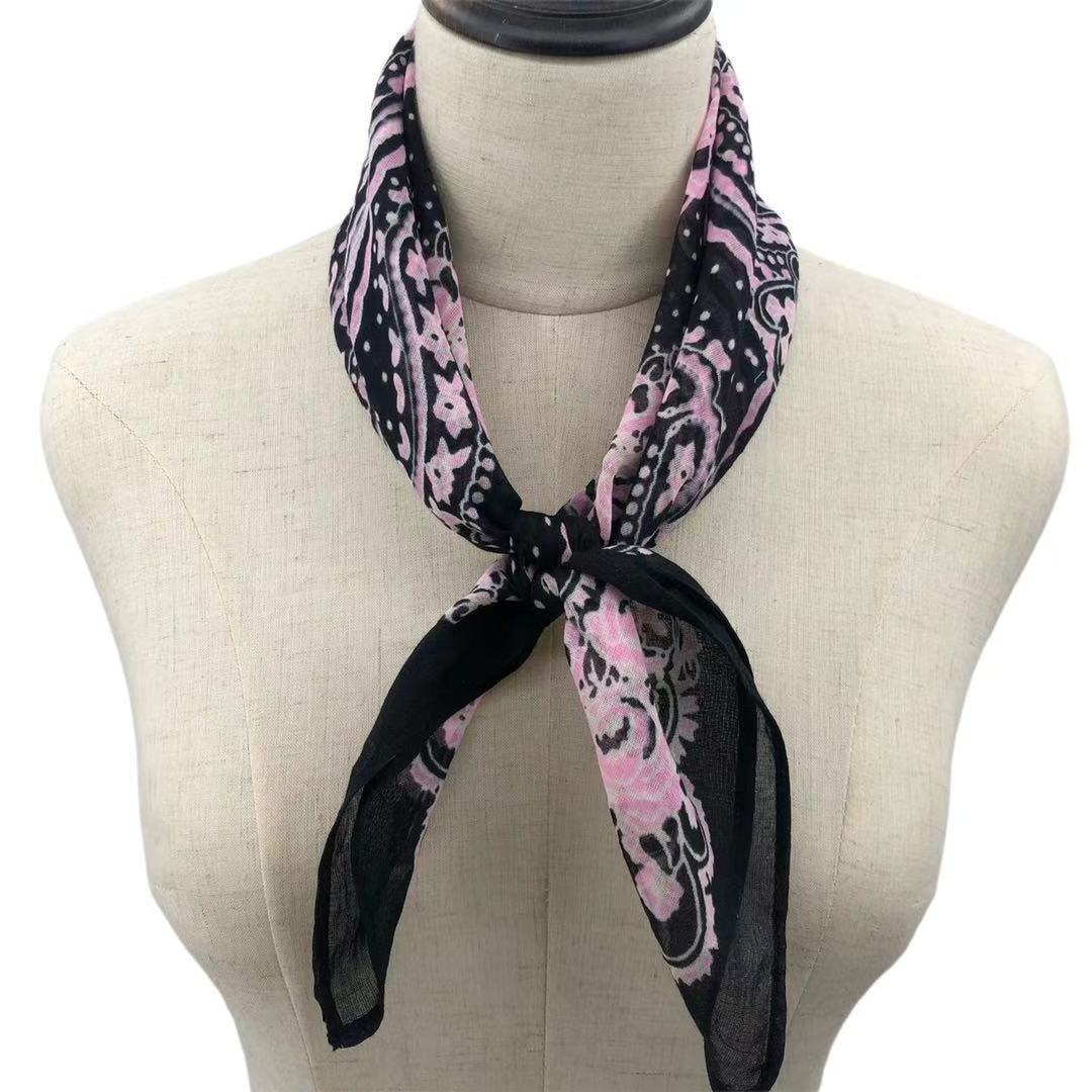 60cm Lady Hair Fashion Square Imitated cotton Scarf Kerchief Female Stewardess Scarves Bandana Shawl Print Small Neck Scarf