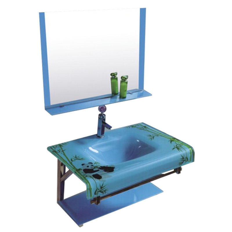 High Quality Frameless countertop basin glass washbasin cabinet bathroom glass basin