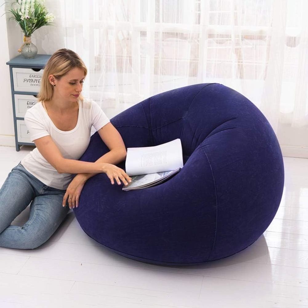 WS4006 Inflatable Sofa Chairs Fabric Lounger Seat Linen Cloth Bean Bag Pouf Puff Couch Tatami Living Room Beanbags Chairs