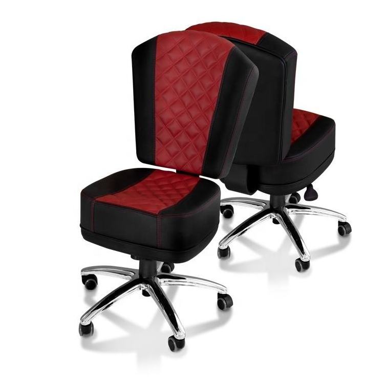 WSE2002 Best seller high quality modern leather bar stool chairs casino swivel chair black poker chair with castors