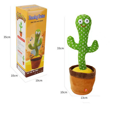 Wholesale Tiktok Cute Speaking Cactus Usb Toy Dancing Singing Talking Electronic Shake Plush Toys For Kids Baby And Adult